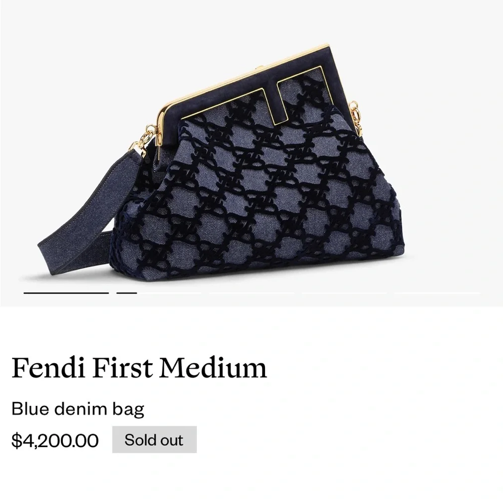 Fendi First Medium
Blue denim bag - Picture 1 of 15